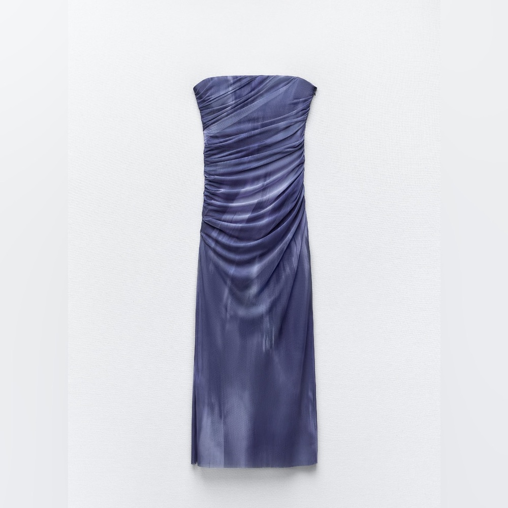 Zara Strapless Tie Dye Dress S NWT